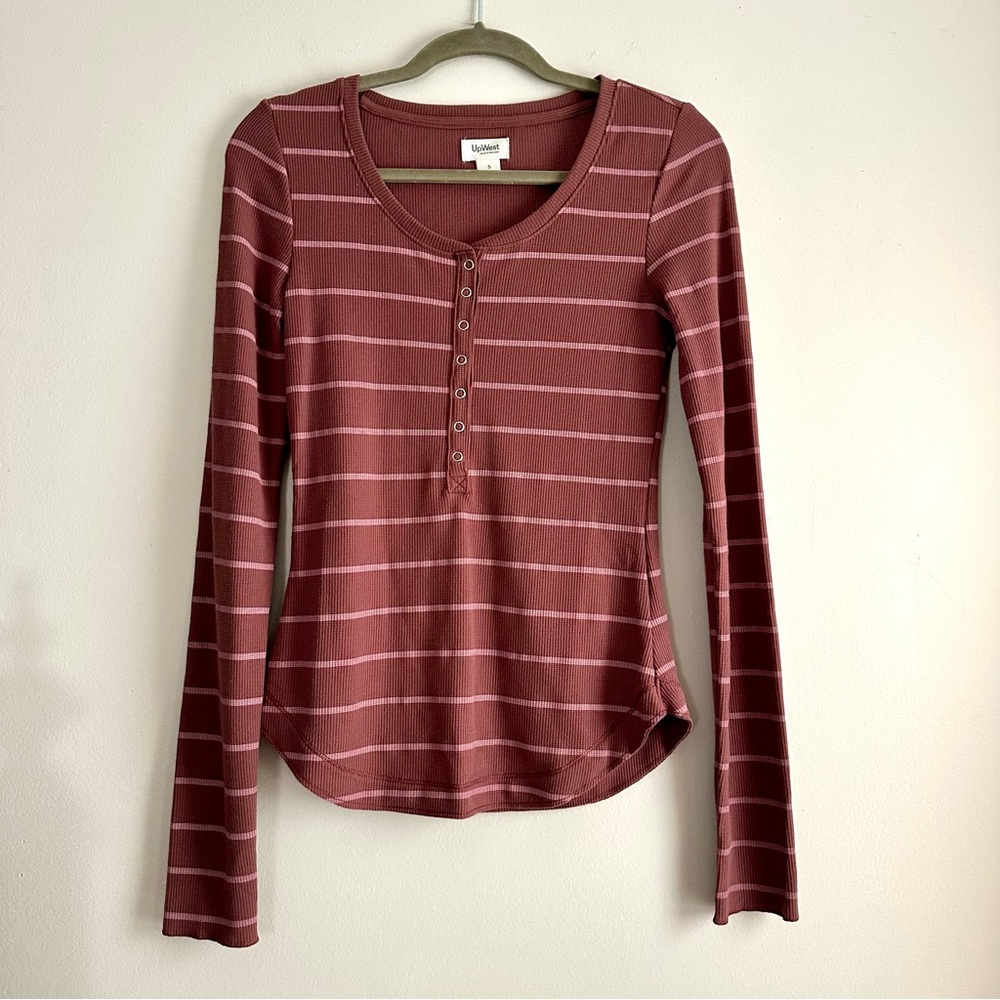 UpWest • Favorite Waffle‎ Henley in Greatfalls Stripe